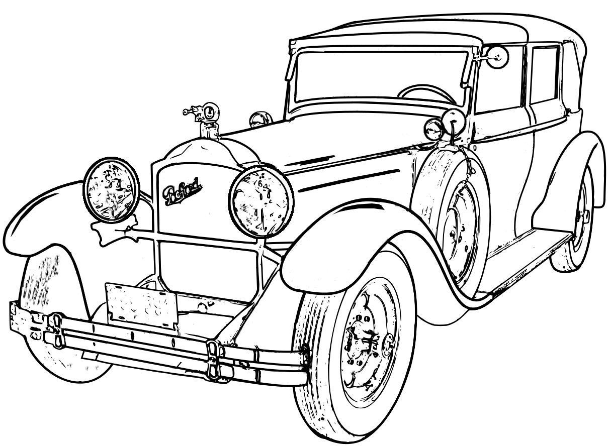 1215x890 detailed line drawings classic cars - Classic Car Line Drawings