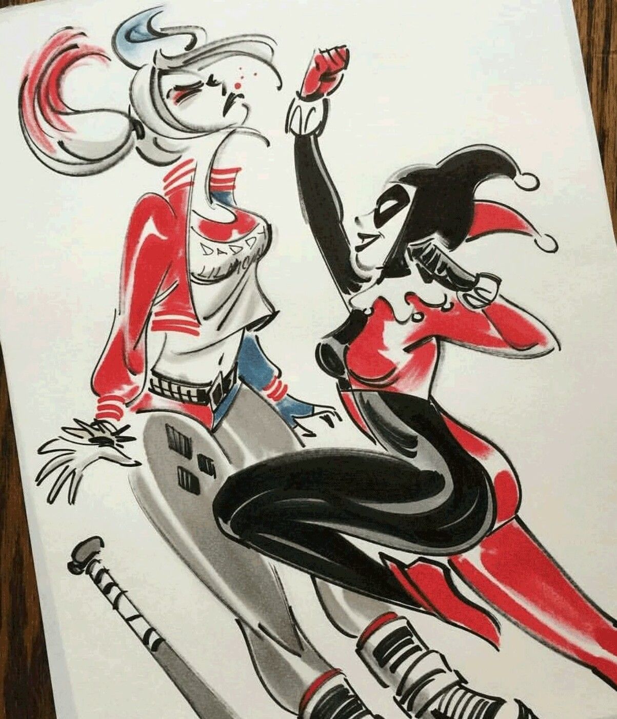 1203x1401 harley quinn - Classic Harley Quinn Drawing