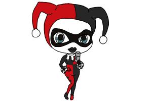 300x200 How To Draw Chibi - Classic Harley Quinn Drawing