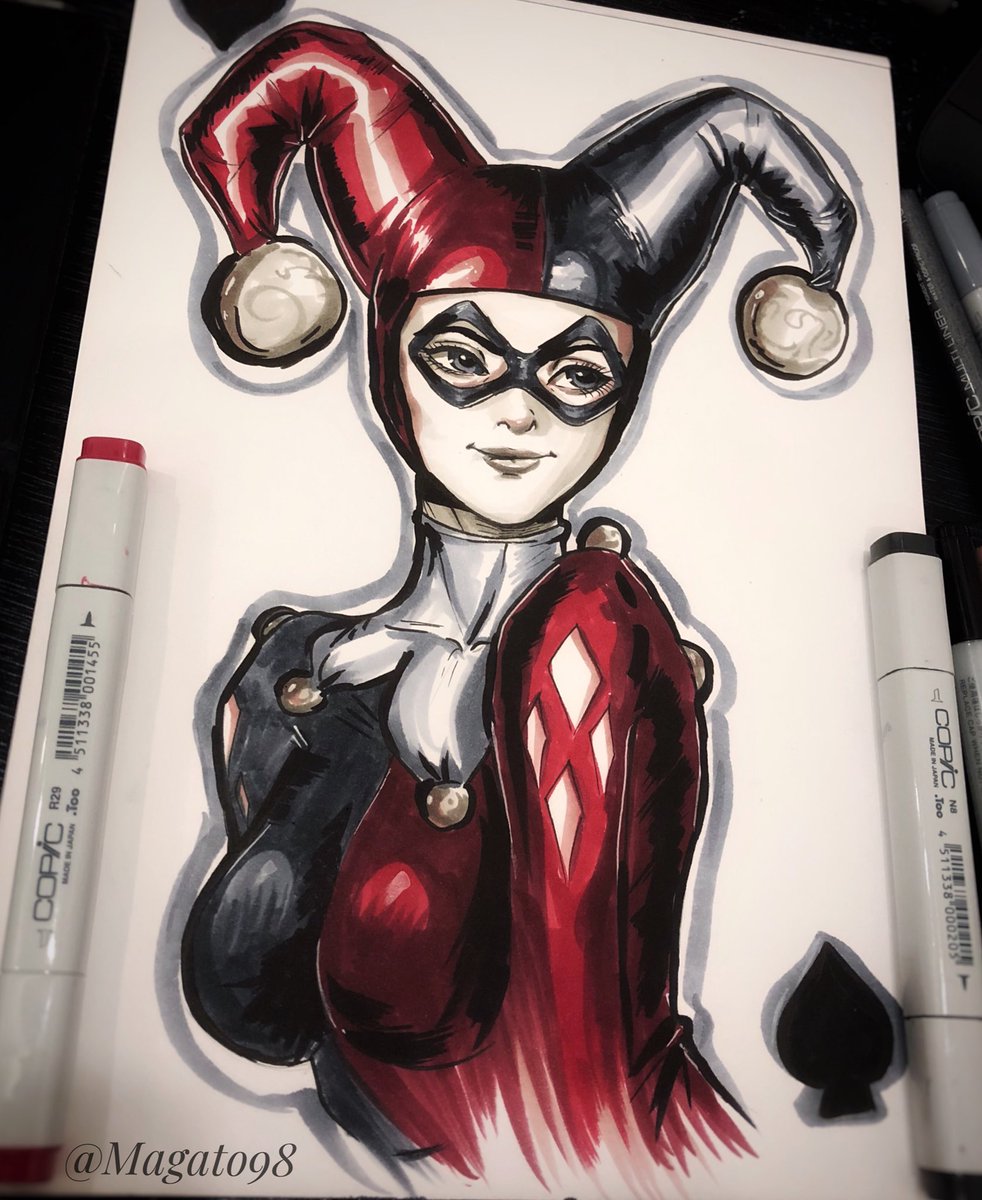 982x1200 on twitter inktober day classic harley quinn - Classic Harley Quinn Drawing