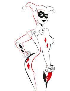 236x305 classic harley quinn art - Classic Harley Quinn Drawing