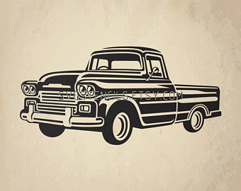 340x270 Old Truck Drawing Etsy - Classic Truck Drawing