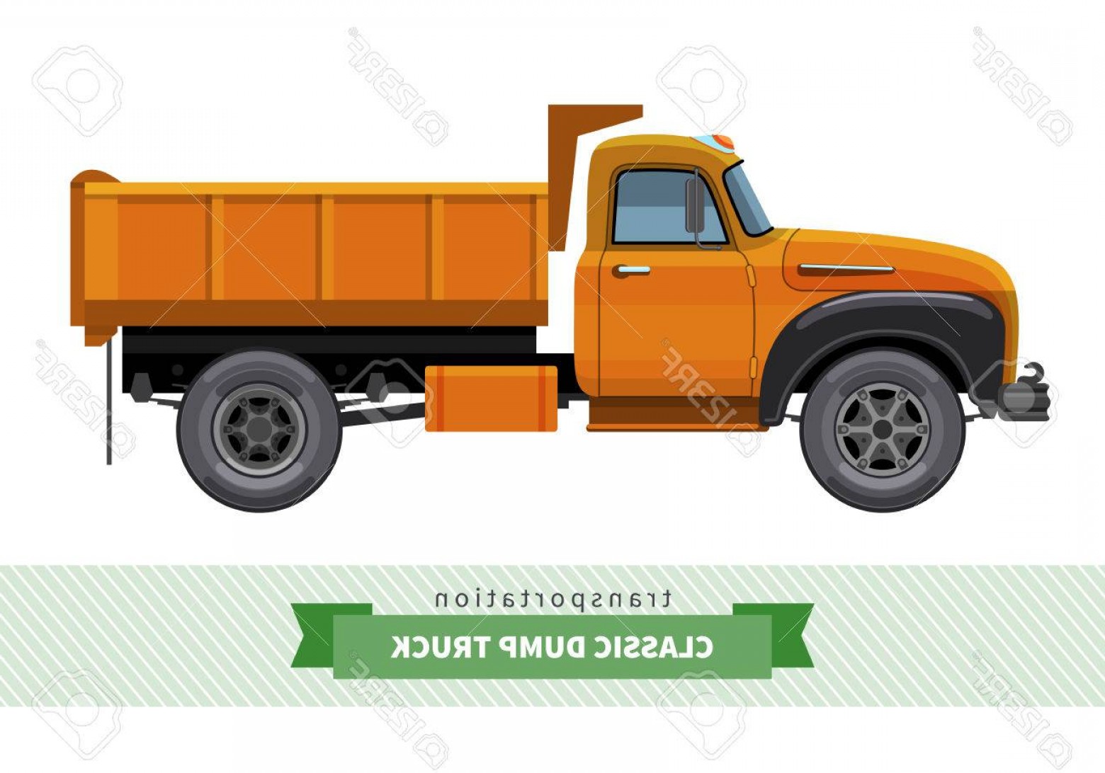 1560x1092 photostock vector classic dump truck side view dumper vector - Classic Truck Drawing