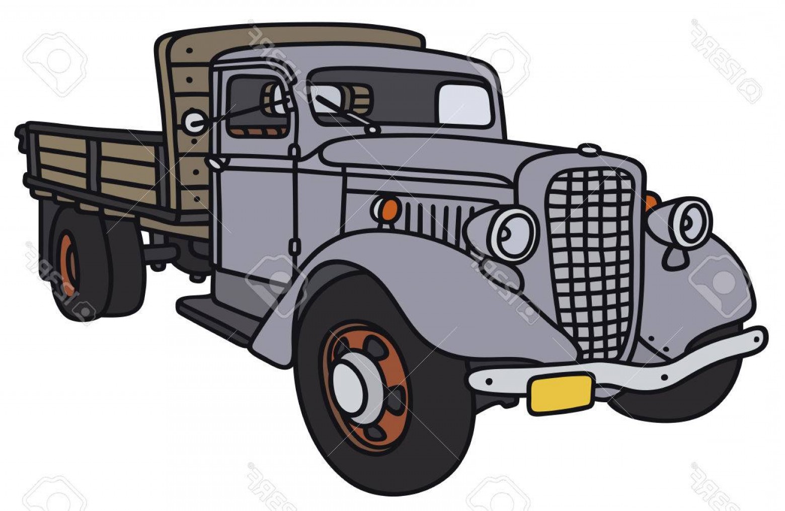 1560x1015 photostock vector hand drawing of a classic truck not a real model - Classic Truck Drawing