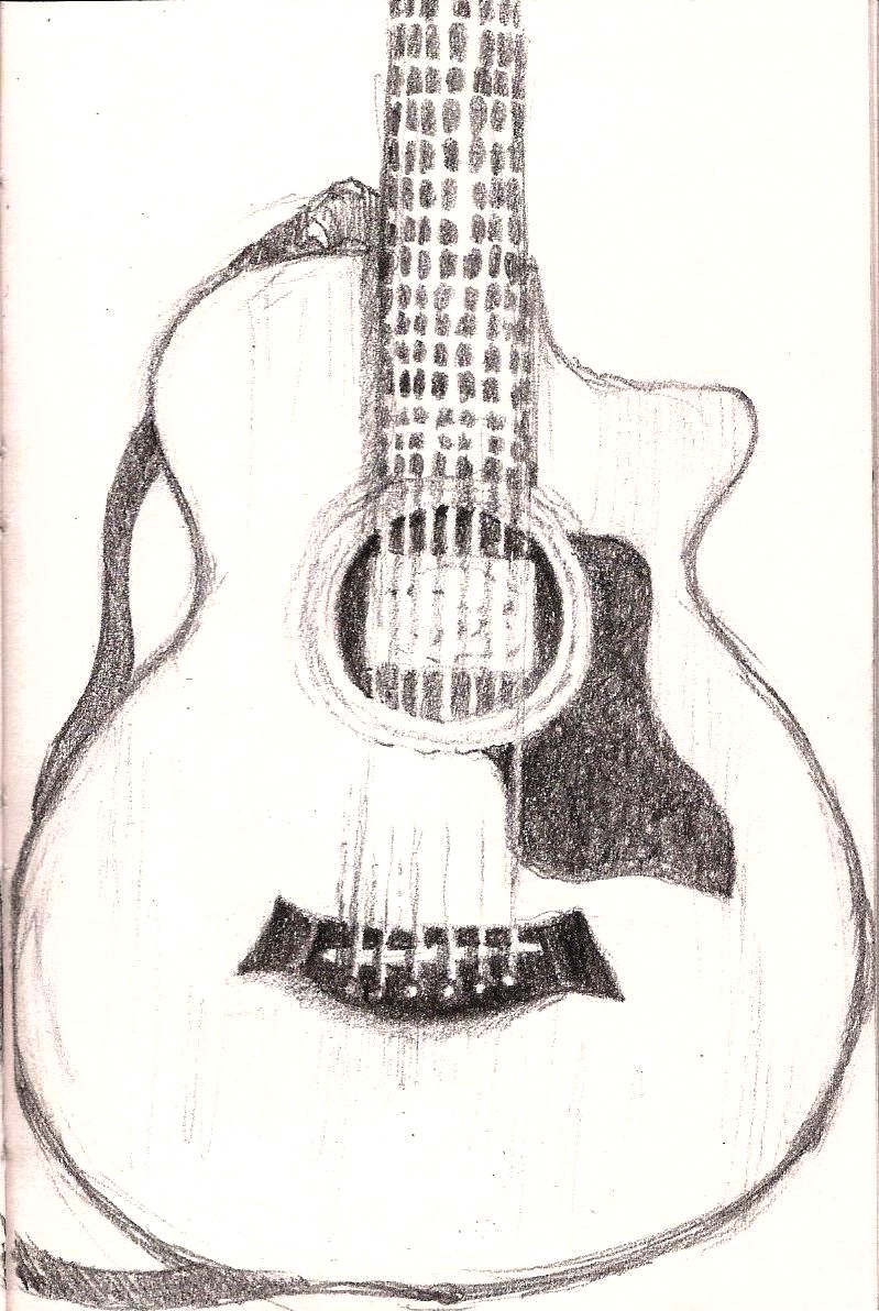 Classical Guitar Drawing at PaintingValley.com | Explore collection of ...