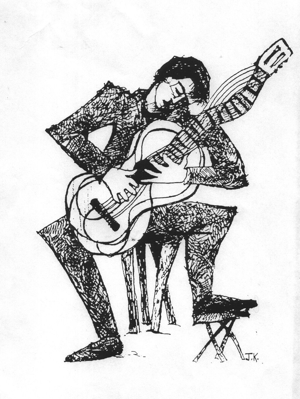 1023x1360 classical guitar basics jay kauffman - Classical Guitar Drawing