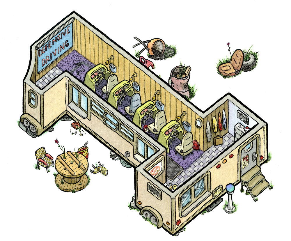 1000x828 Big School Huge, Maniacal Drawing For Print Coloring Book - Classroom Drawing Images