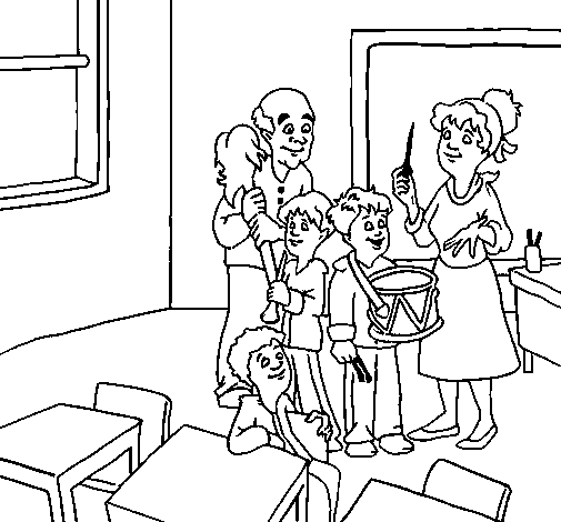 505x470 Classroom - Classroom Line Drawing
