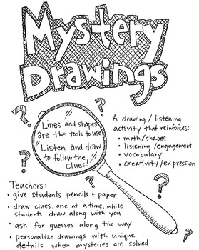 279x350 Mystery Drawings - Classroom Line Drawing