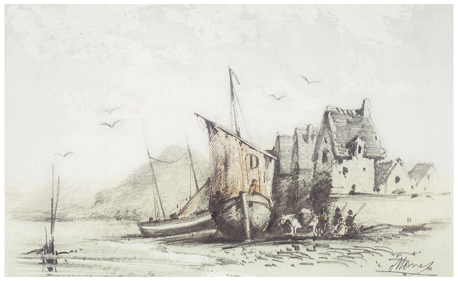 900x552 The Old Le Pollet Drawing - Claude Monet Drawings