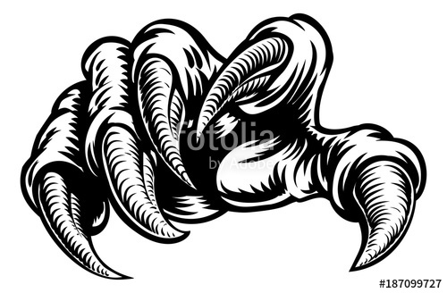 500x328 claw hand monster talons stock image and royalty free vector - Claw Drawing