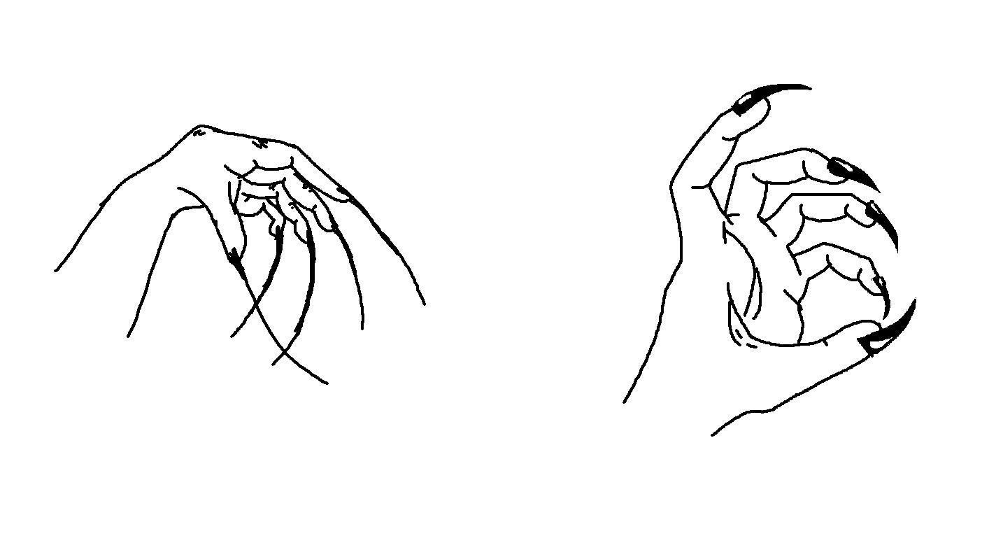 1434x766 claw hand sketch - Claw Drawing
