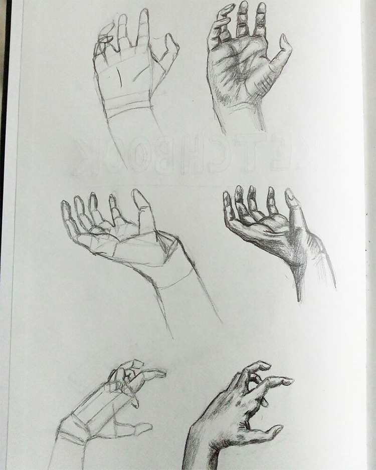 750x938 Drawings Of Hands Quick Sketches Hand Studies - Claw Hand Drawing