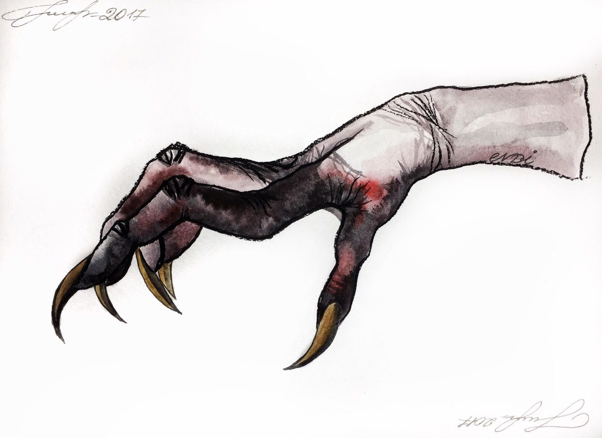 1242x904 Drakari Inspo Watercolor In Art, Monster Sketch, How - Claw Hand Drawing