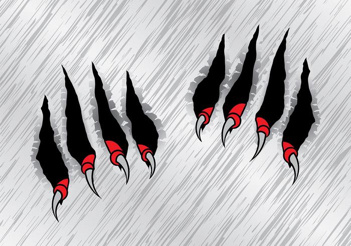 700x490 Red Claw Scratch Marks Vector - Claw Marks Drawing