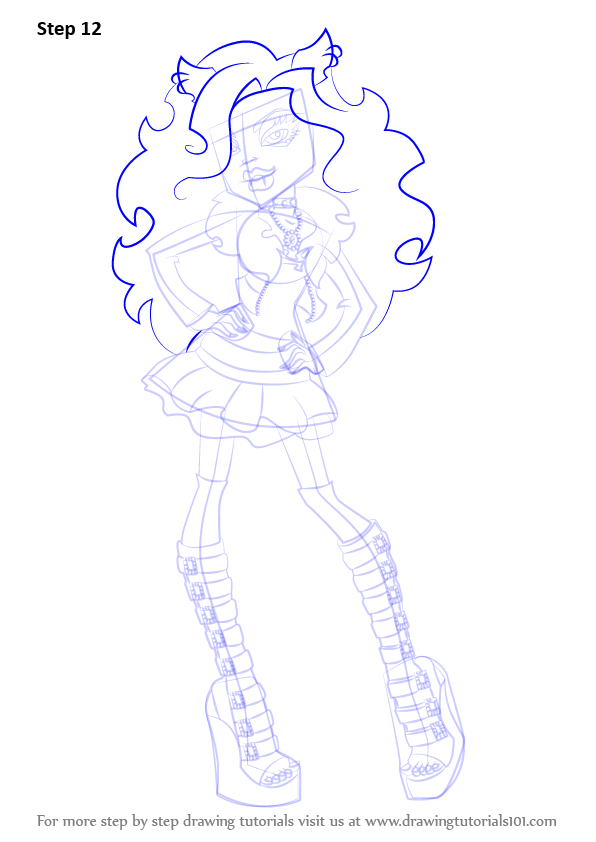596x842 Learn How To Draw Clawdeen Wolf From Monster High - Clawdeen Wolf Drawing