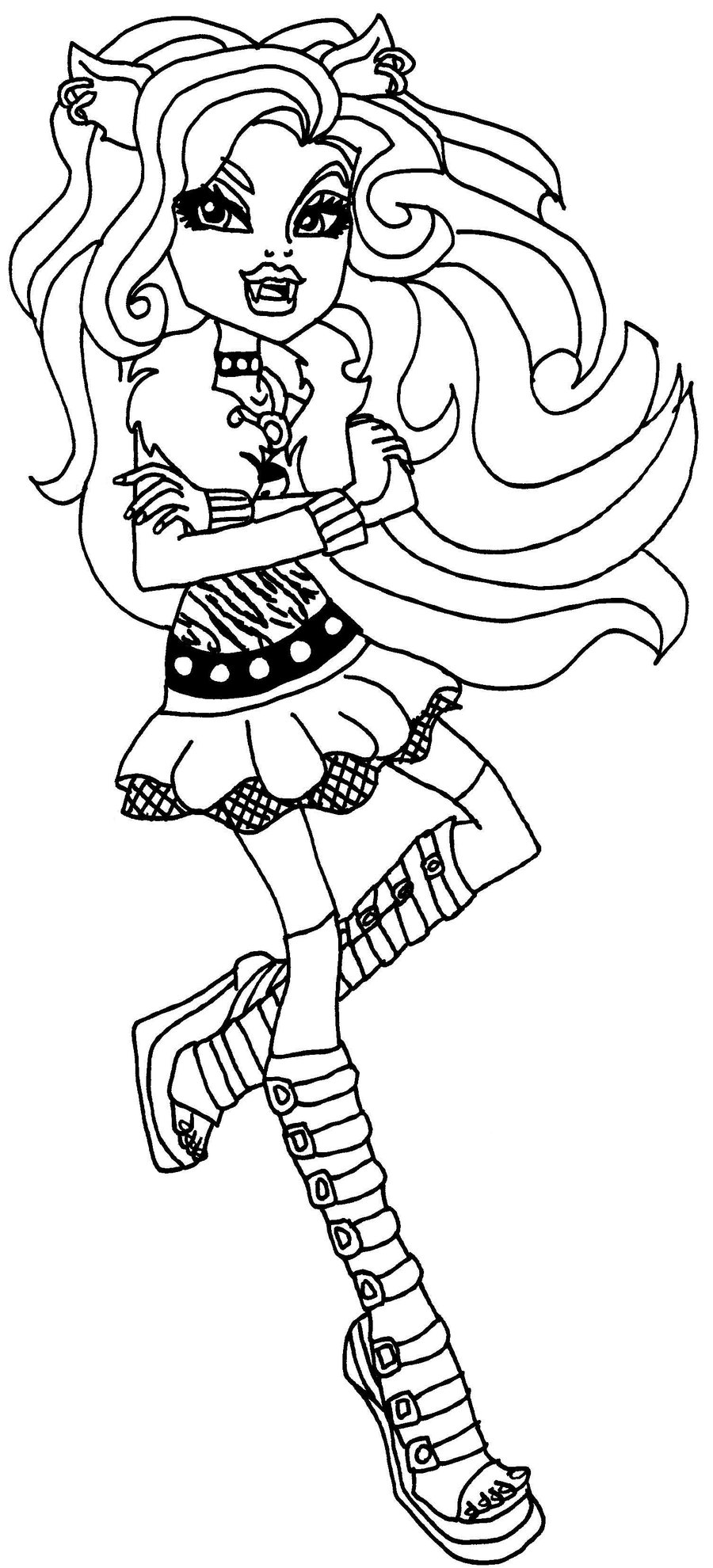 900x1980 Clawdeen Wolf For Inktober Day Fan Art Amino Amino Full Size - Clawdeen Wolf Drawing