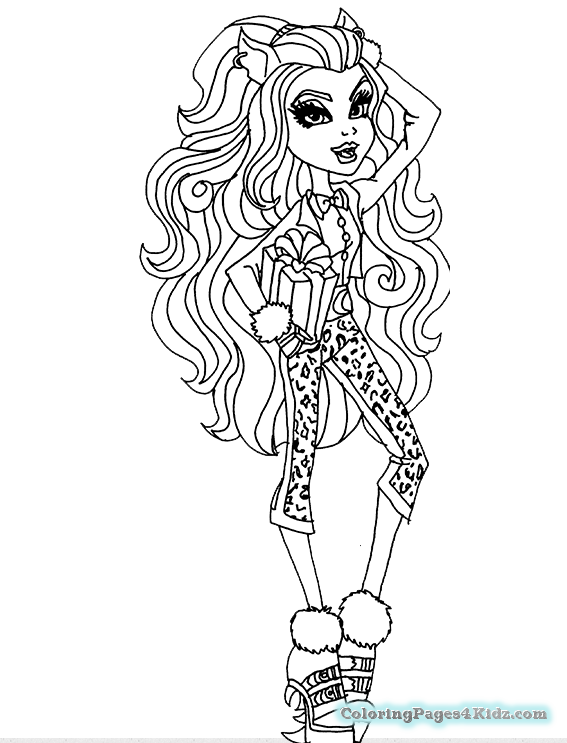 567x743 Coloring - Clawdeen Wolf Drawing
