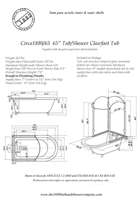 278x400 oasis shpk - Clawfoot Tub Drawing