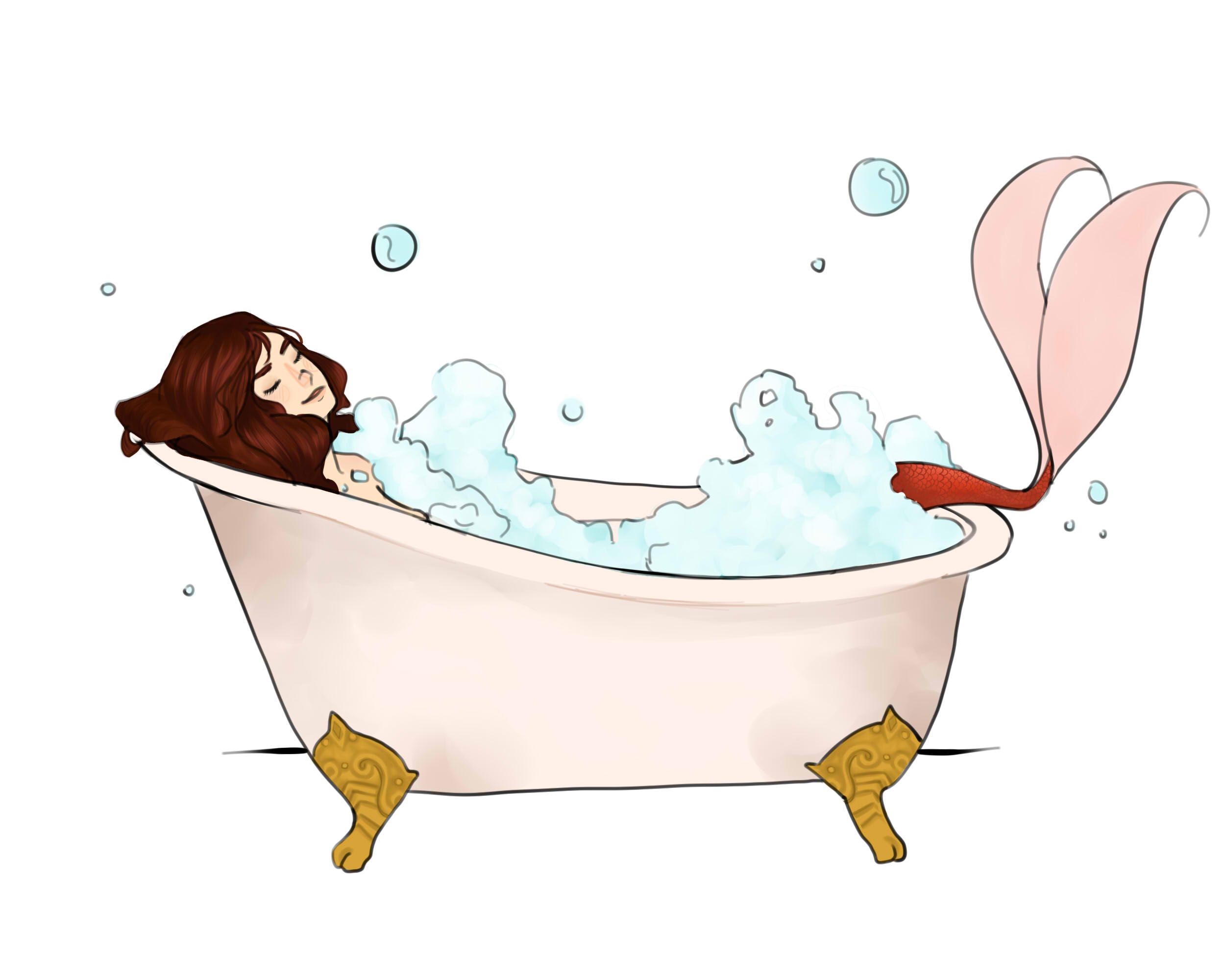 2500x2000 mermaid - Clawfoot Tub Drawing