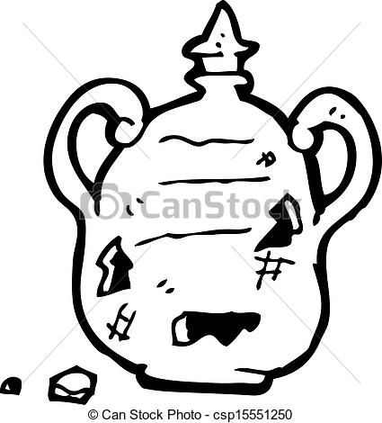 425x470 Cartoon Old Clay Pot - Clay Pot Drawing