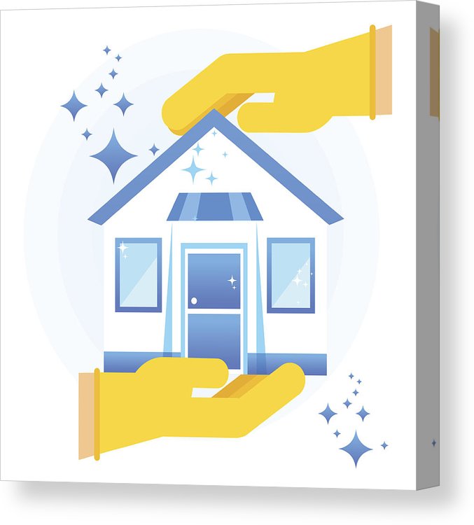 677x750 clean house icon canvas print canvas art - Clean House Drawing