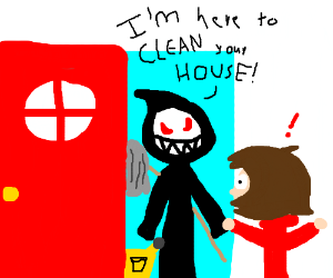 300x250 grim reaper wants a clean house drawing - Clean House Drawing