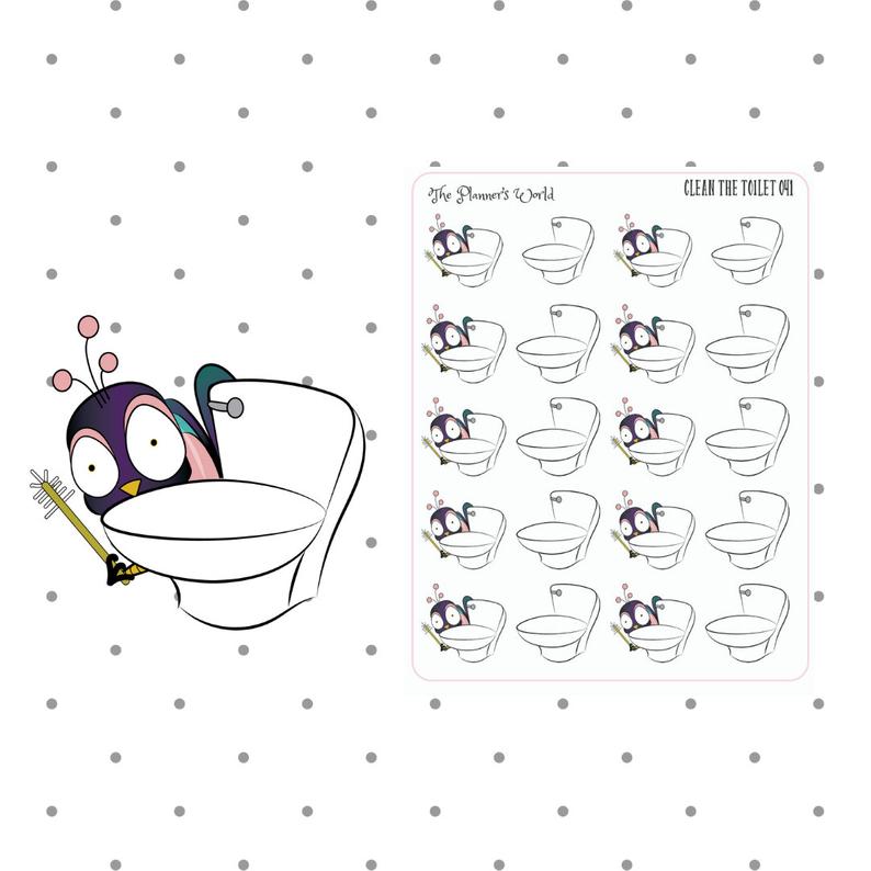 794x794 clean toilet chore sticker adult planner sticker etsy - Clean Toilet Drawing