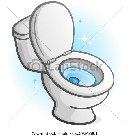 450x470 sparkling clean toilet illustration a pristine new toilet - Clean Toilet Drawing