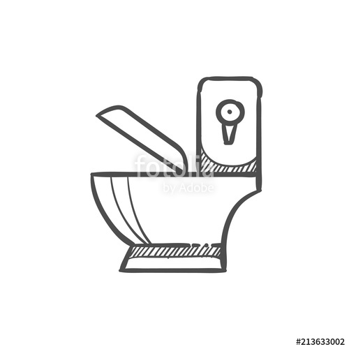 500x500 toilet icon in sketch bathroom closet clean sanitaion vector - Clean Toilet Drawing