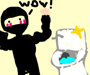300x250 Ninja Amazed - Clean Toilet Drawing
