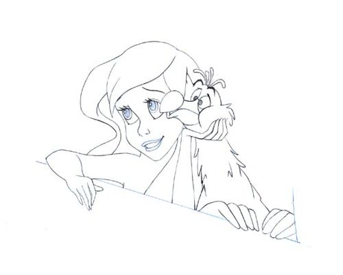 500x400 The Little Mermaid Clean Up Drawing Disney - Clean Up Drawing