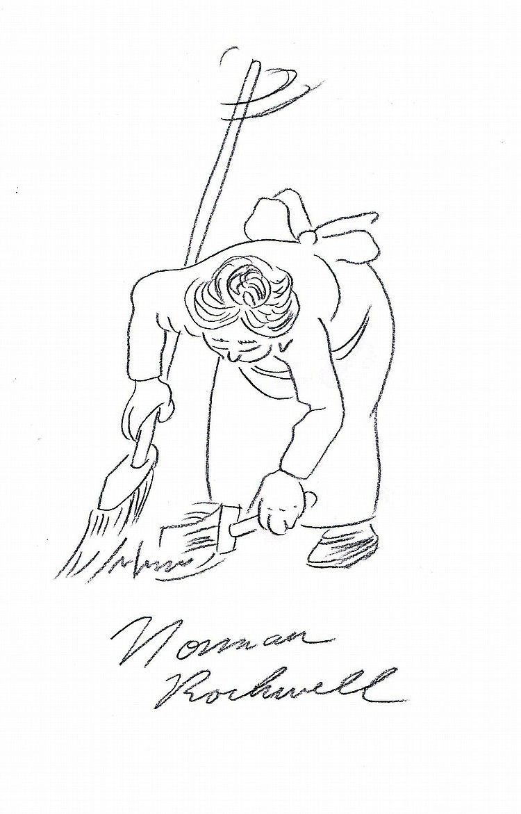 750x1171 norman rockwell drawing cleaning woman - Cleaning Drawing