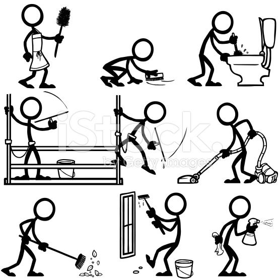 556x556 stick figure peoples cleaning many different things drawing - Cleaning Drawing