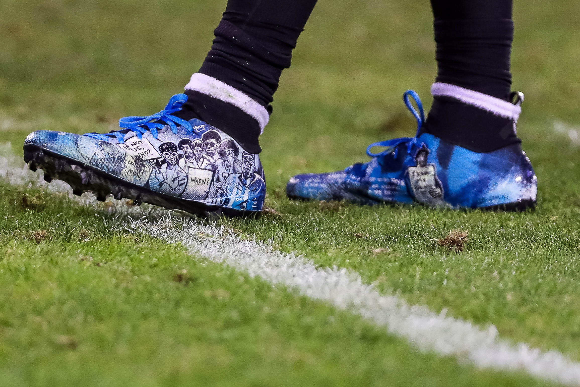 2311x1541 eric reid's monday night football cleats feature colin kaepernick - Cleats Drawing