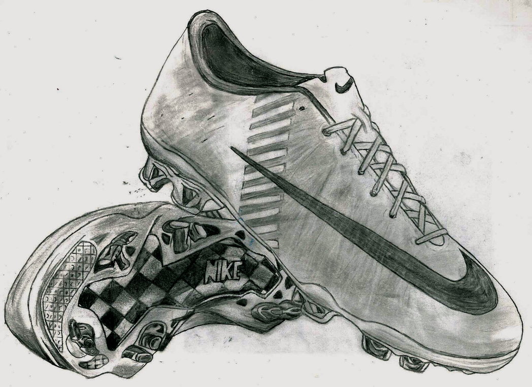 1048x763 Drawing Shoes Soccer Shoe For Free Download - Cleats Drawing