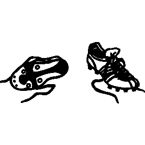 300x300 soccer cleats black and white clipart - Cleats Drawing