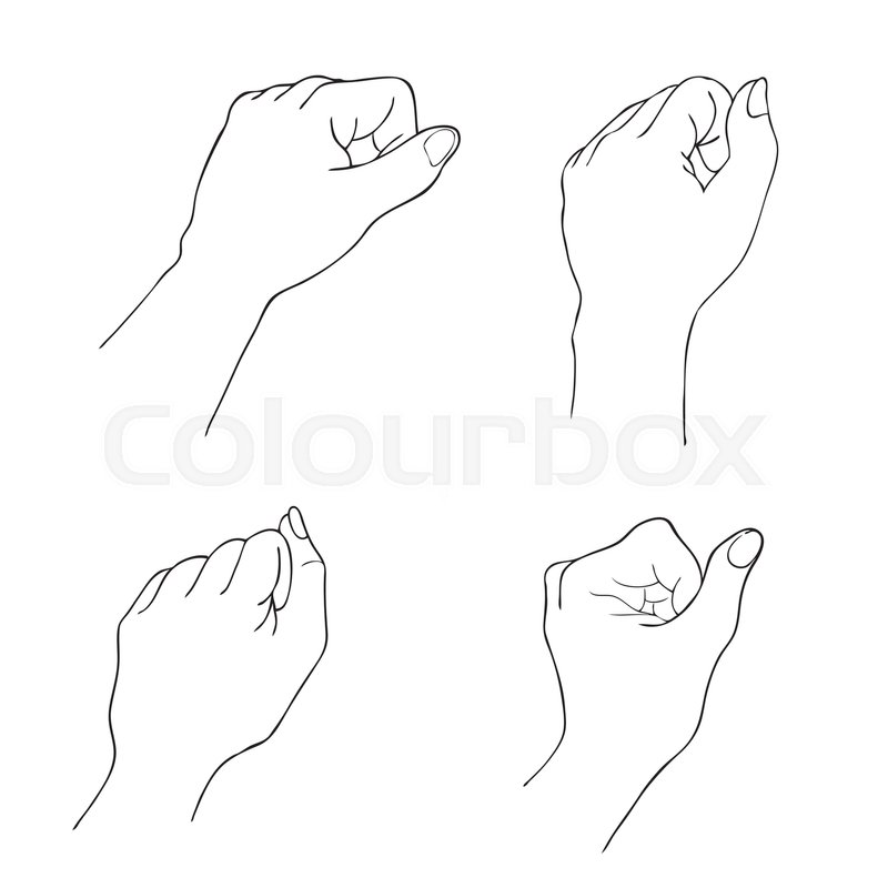 800x800 Hand Drawn Sketch Set Of Clenched Stock Vector Colourbox - Clenched Fist Drawing