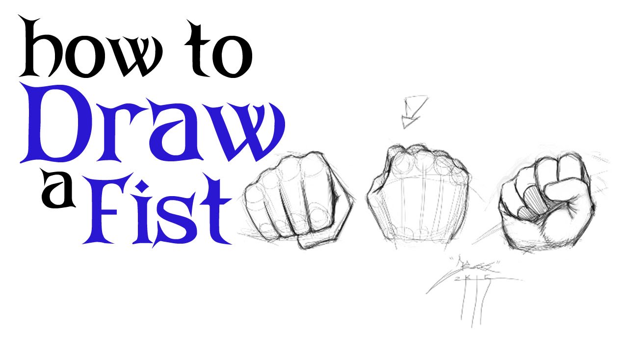 1280x720 How To Draw A Fist - Clenched Fist Drawing