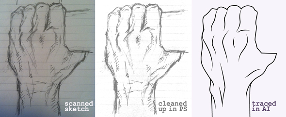 590x243 Deke's Techniques Drawing A Clenched Hand In Illustrator - Clenched Fist Drawing