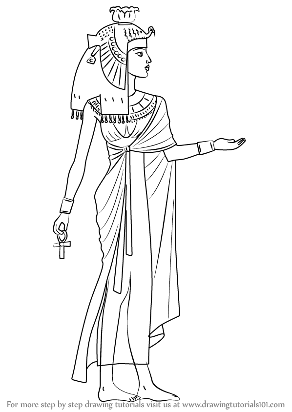 598x844 Learn How To Draw Cleopatra - Cleopatra Drawing