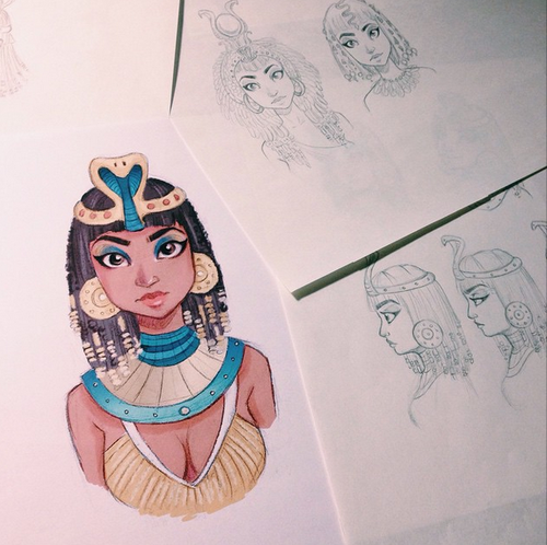 500x498 Instagram Itslopez Discovered - Cleopatra Drawing