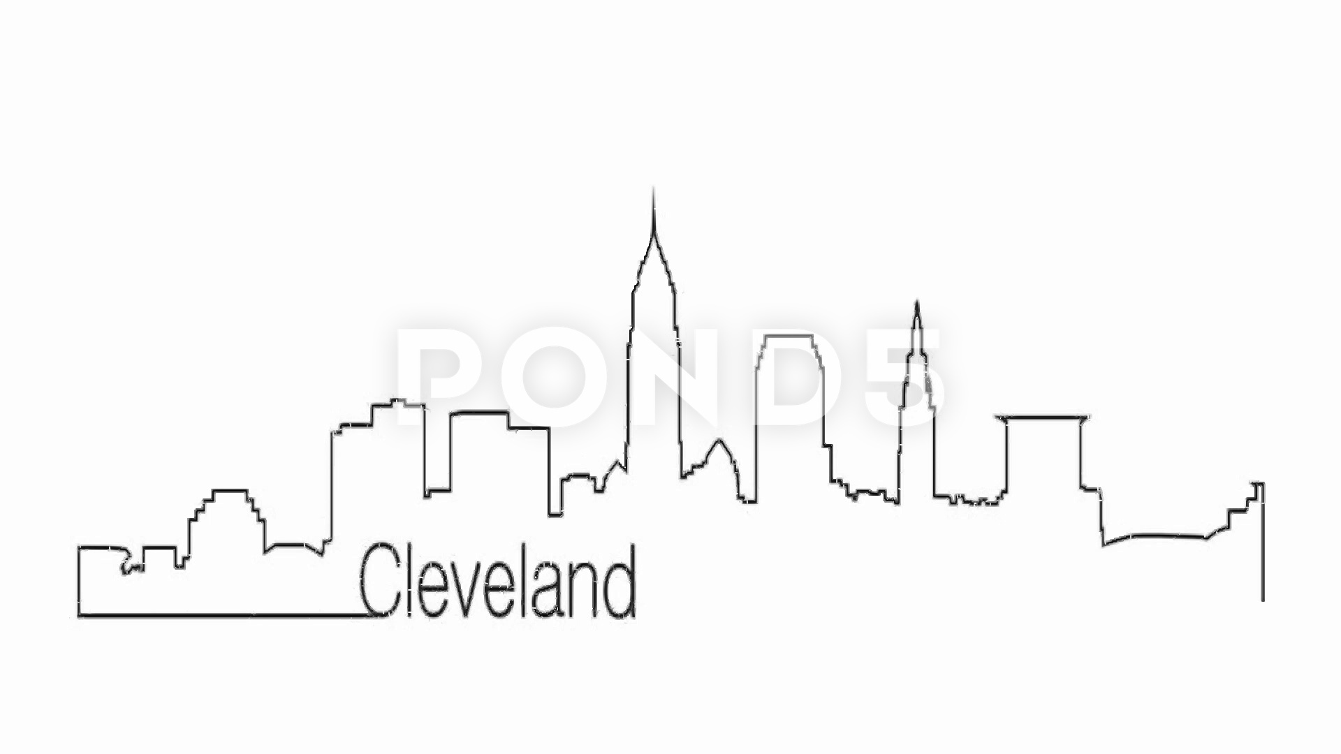 Cleveland Skyline Drawing at PaintingValley.com | Explore collection of ...