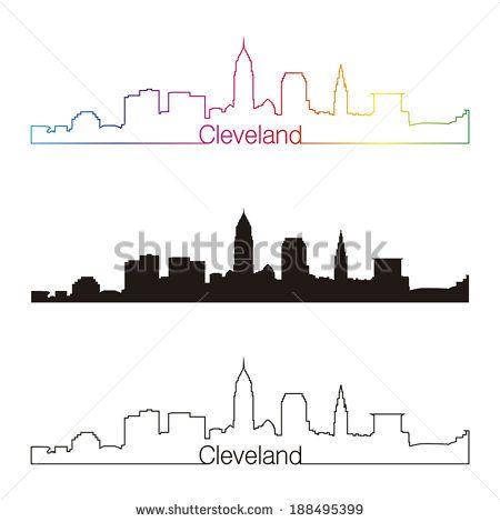 450x470 cleveland skyline outline - Cleveland Skyline Drawing