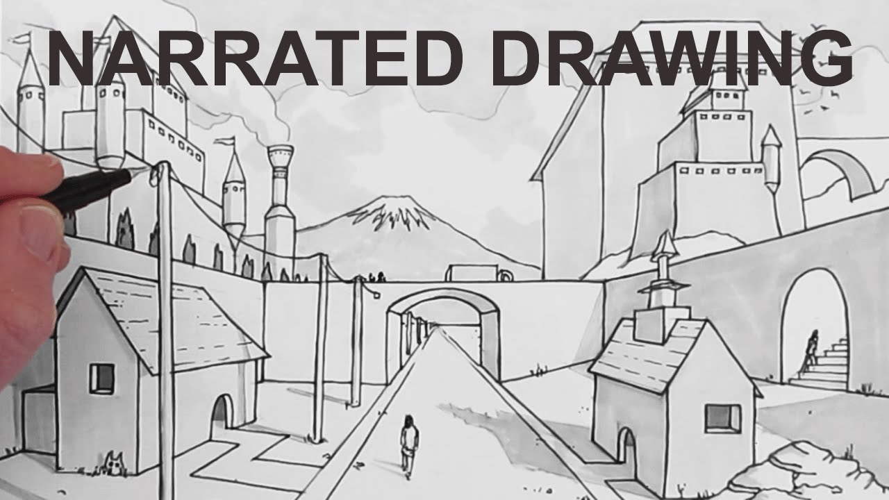 1280x720 how to draw a background scene in perspective narrated - Click Drawing