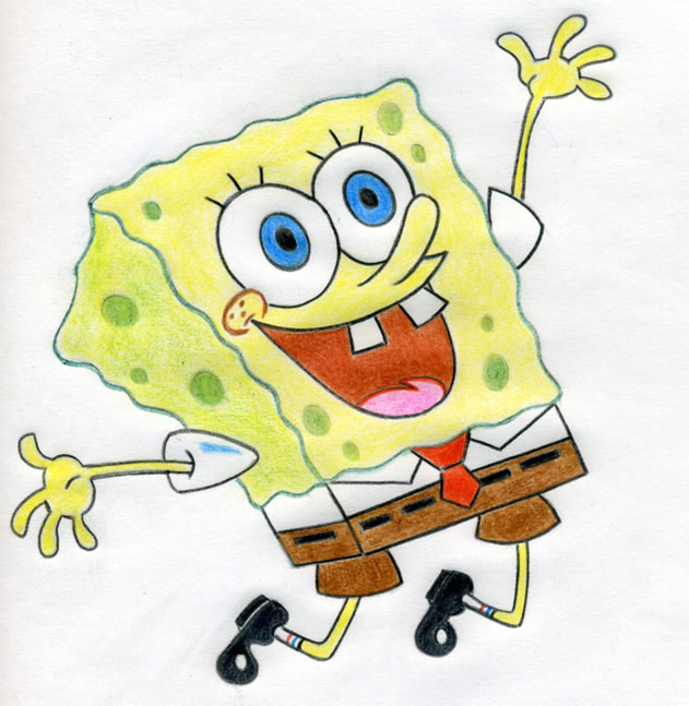631x647 Let's Draw Spongebob - Click Drawing