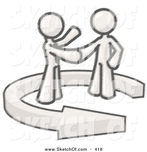 600x620 Drawing Of A Sketched Design Mascot Man Making A Deal - Client Drawing