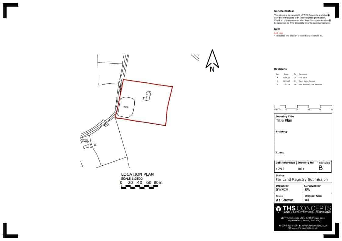 1123x793 Title Plan Drawings Surveys Land Registry Compliant Ths Concepts - Client Drawing
