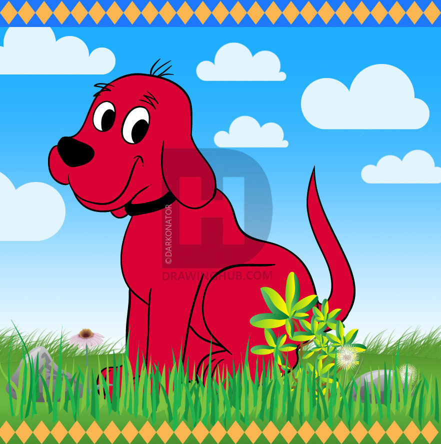882x888 How To Draw Clifford The Big Red Dog, Step - Clifford Drawing