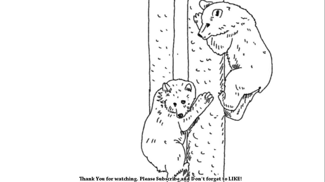1280x720 how to draw two bears climbing a tree yzarts yzarts - Climbing Drawing